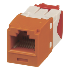 Conector Jack RJ45 Estilo TG, Mini-Com, Categoría 5e, de 8 Posiciones y 8 Cables, Color Naranja