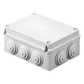 Caja de derivación de PVC Auto-extinguible con 10 entradas, tapa atornillada, 190 x 140 x 70 MM, Para Exterior (IP55)