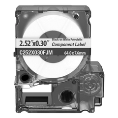 Cassette de Etiquetas de Componente de Poliéster No Adhesivas 2.52 Pulgadas (6.4 cm) W x 0.3 Pulgadas (0.76 cm) H