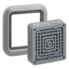 Bocina Electromecánica / Modelo 350 Vibratone / Montaje en Panel Resistente a la Intemperie / Modelo TR / 4.060 in x 3.375 in (103.1 mm x 85.7 mm) / 4 Orificios de Montaje / Exterior IP / Alerta Sonora Efectiva