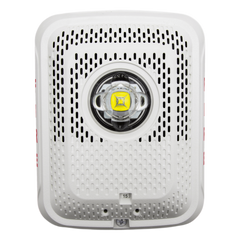 Bocina con Lámpara Estroboscópica, Montaje en Pared, Color Blanco, Nuevo Diseño Moderno y Elegante y Menor Consumo de Corriente