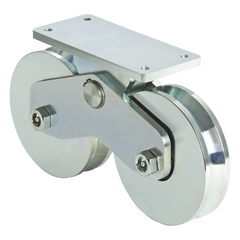 339V - Rueda Doble de 12 cm / Capacidad Para Puertas de hasta 1200 kg / Canal Tipo V