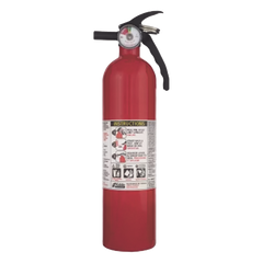 Extintor desechable multipropósito de polvo químico seco para fuegos clase A, B y C, con soporte de correa plástico, paquete de 6 piezas de 2.5 lb