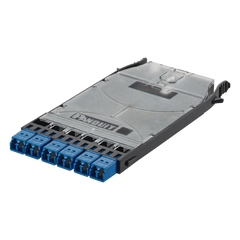 Cassette HD Flex de Empalme Por Fusión, Con 6 Puertos LC Duplex (12 Fibras), Para Fibra Monomodo OS2, Color Azul