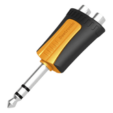 Conector Estéreo | 1/4in - 2 x RCA hembra | Adaptador de Carcasa de Plastico |