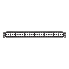 Panel de Parcheo Modular Mini-Com (Sin Conectores), Plano, Sin Blindaje, Alta Densidad, Identificación Con Etiqueta Adhesiva, de 48 Puertos, 1 UR