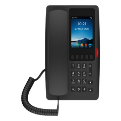 Teléfono IP Hotelero Wi-Fi 6 / Pantalla IPS 3.5" 320x480 / 2 Líneas SIP / 5 Teclas Programables / Puerto USB-A / PoE 802.3af / Audio HD / Diseño Negro
