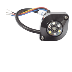 Estrobo Oculto de 6 LED, Ambar/Blanco, Lente Transparente, Bisel Negro