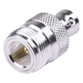 Adaptador en Línea, de Conector N Hembra a BNC Hembra, Plata/ Oro/ Teflón.