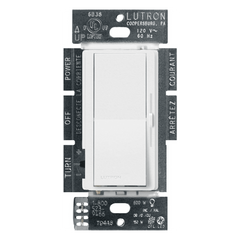 Atenuador de pared Diva C·L, un polo o 3 vías, para LED/CFL (150 W) o incandescente/halógena (600 W), color blanco nieve