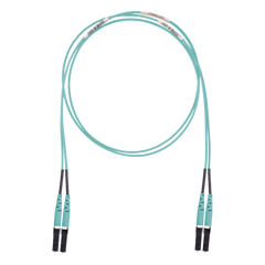 Jumper de Fibra Optica Multimodo 50/125 OM3, LC-LC Duplex, LSZH (Cero Halógenos), Color Aqua, 10 Metros (32.81 Pies)