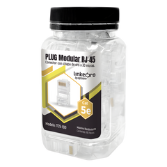 Bote con 100 Piezas de Plug Modular RJ45 Cat5e sin Blindaje, Chapado de Oro a 30 Micras para Durabilidad Extrema