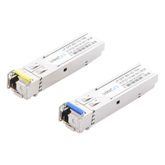Transceptores Ópticos Bidireccionales SFP (Mini-Gbic) / Monomodo 1310 & 1550 nm / 1.25 Gbps / 1000BASE-BX / Conector LC/UPC Simplex / DDM / Hasta 10 km / 2 Piezas