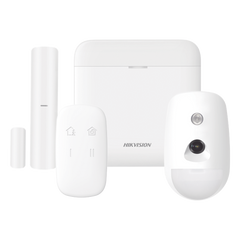 (AX PRO) KIT de Alarma AX PRO / Incluye: 1 Hub con bateria de respaldo / 1 Sensor PIR con Cámara / 1 Contacto Magnético / 1 Control Remoto / WiFi / Compatible con Hik-Connect P2P