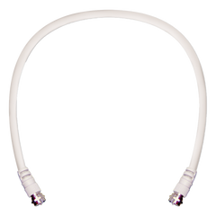 Jumper Coaxial con Cable Tipo RG-6 en Color Blanco de 60.96 Centímetros (24 Pulgadas) de Longitud y Conectores F Macho en Ambos Extremos. 75 Ohm de Impedancia.