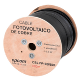 Carrete de 500 Metros / Cable Fotovoltaico Negro / 6mm² (10AWG) / Material COBRE / 2000 Vcc