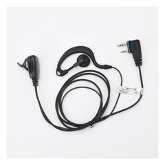 Micrófono-Audífono de Gancho Ajustable / Conector 2 Pines / PTT de Solapa / Kevlar / Compatible ICOM