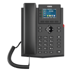 Teléfono IP empresarial para 4 líneas SIP con pantalla LCD de 2.4 pulgadas a color, Opus y conferencia de 3 vías, PoE.