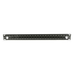 Patch Panel 10G MAX UTP / 24 Puertos Vacíos / 1U Rack 19" / Compatible Z-MAX® y UltraMAX™ / Color Negro / Administrador de Cable Integrado