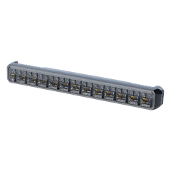 Luz Auxiliar de 45 LED, Top Rojo, Tricolor Rojo/Ambar/Blanco, 11.42", Lente Transparente, SAE