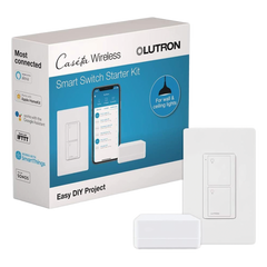 Kit de inicio Caseta Wireless con hub Smart Bridge, interruptor on/off inteligente de 5 A con neutro y placa Claro, control por app y asistentes de voz