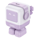 Cargador Mini GaNRobot 30W serie UNO | 1 USB-C de Carga Rápida | Tecnología GaN II | Multiprotocolo PD/QC/SCP/FCA | Carga Inteligente | Pantalla LED | Zapato Magnético Extraíble | Thermal Guard | Color Lila.