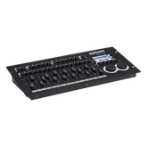 Controlador de Iluminación DMX Profesional / 256 Canales DMX512 / 16 Fixtures Simultáneos / Generador de 135 Shapes Integrados / 80 Playbacks con Control HTP-LTP / 2 Puertos DMX Aislados Ópticamente / Montaje en Rack