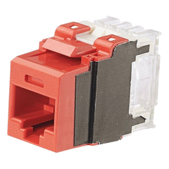Conector Jack Estilo 110 (de Impacto), Tipo Keystone, Categoría 6A, de 8 Posiciones y 8 Cables, Color Rojo