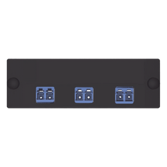 Placa Acopladora de Fibra Óptica FAP, Con 3 Conectores LC Duplex (6 Fibras), Para Fibra Monomodo OS1/OS2, Color Azul