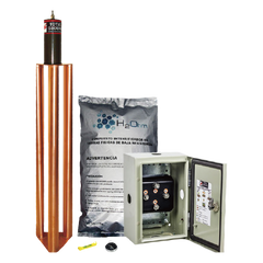 Kit de puesta a tierra de 100 Amperes con Electrodo, Filtro, Acoplador y Compuesto H2Ohm.