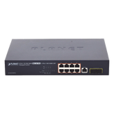 Switch Administrable Capa 2, 8 Puertos PoE 802.3af/at Gigabit, 140 W Max, 2 Puertos SFP, Modo Extendido Hasta 250 m, Soporta Administración en Nube CloudNMS ( HW Rev. 3.0 en Adelante).
