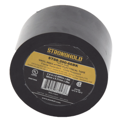 Cinta Eléctrica STRONGHOLD Para Aislar, de PVC, Trabajo Pesado Eléctrico (UV, abrasión, aceite, corrosión), Grosor 0.21 mm (8.5 mil), Ancho 50 mm, y 20 m Largo, Uso Int./Ext., Color Negro. Superior a cinta Super 33