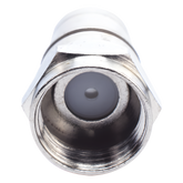 Conector F Macho Plegable, Con PIN para Cable RG-59, Cuerpo de Bronce Niquelado.