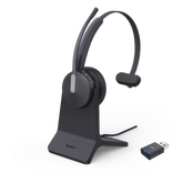Auriculares híbridos mono Yealink WH64 edición MS/ Adaptador DECT y auriculares con Bluetooth integrado/ Cancelación de ruido con 3 micrófonos/ Alcance inalámbrico de 150 m