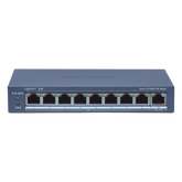 Switch Administrable PoE+ / 8 puertos 100 Mbps PoE+ / 1 puerto 1000 Mbps de Uplink / PoE hasta 300 Metros / Conexión Remota desde Hik-ParnerPro / 110 W