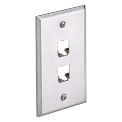 Placa de Pared Vertical, de Acero Inoxidable, Salida Para 2 Puertos Mini-Com
