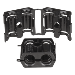 Sujetador Doble de Plástico para Cable con Diámetro de 6 a 8 mm (0.24 a 0.31 Pulgadas). Paquete de 10 Piezas
