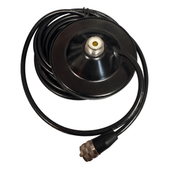 Montaje Magnético / Diámetro 90 mm (3.5 in) / Conector SO239 / 4.5 m de cable RG58 / Para Vehículos