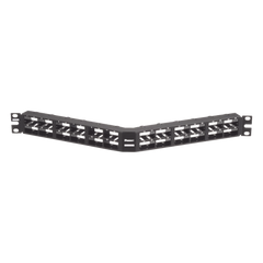 Panel de Parcheo Modular Mini-Com (Sin Conectores), Angulado, Sin Blindaje, Alta Densidad, de 48 Puertos, 1UR