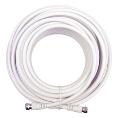 Jumper Coaxial con Cable Tipo RG-6 en Color Blanco de 15.24 Metros (50 Pies) de Longitud y Conectores F Macho en Ambos Extremos. 75 Ohm de Impedancia.