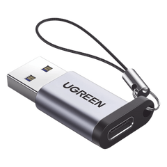 Adaptador USB 3.0 Macho a USB-C 3.1 Tipo C Hembra |Carga y Sincronización de Datos | Admite Corriente de 3A | Transferencia de hasta 5 Gbps | Amplia Compatibilidad | Chip VL160 | Caja de Aluminio | Color Gris
