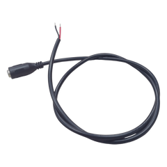 Cable con Conector Macho (Pigtail) / Forro Negro | Alimentación para Vcc con Puntas Libres | Polarizado | Largo 22 cm (8.66 Pulgadas) | Calibre 22AWG.