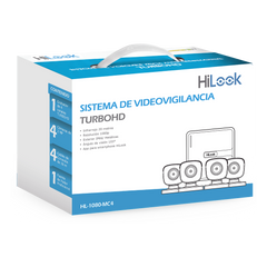 KIT TurboHD 1080p / DVR 4 canales / 4 Cámaras Bala de Metal / H.265+ / 1 Fuente de Poder Profesional / Accesorios de Instalación