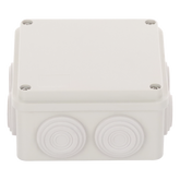 Caja Derivación-Conexión de Plástico (100 X 100 X 54 mm) con 7 Glándulas de Goma. Para Instalaciones Comerciales, Residenciales e Industriales. Incluye Tornillería para su Tapa.