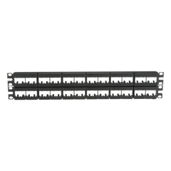 Panel de Parcheo Modular Mini-Com (Sin Conectores), Plano, Sin Blindaje, de 48 Puertos, 2 UR