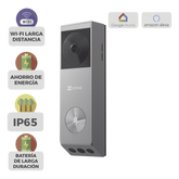 Doorbell de Batería Recargable con Transformador de 5Vcc o Panel Solar (Incluye Panel) / 3 megapíxel / Doble Lente / Protección IP65 / Audio de Dos Vías