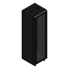 Gabinete rackeable de piso de 42U, compatible con estándar 19 pulgadas, equipado con puerta frontal de cristal para una mejor visibilidad y presentación profesional