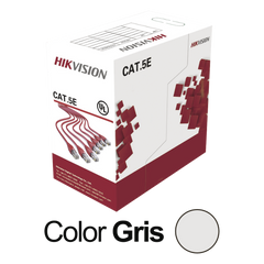 Bobina de Cable UTP 305 Metros (1000 Pies) / Cat5E (24 AWG) / Color Gris / PVC (CM) / Uso en Interior / 100% Cobre / Aplicaciones de CCTV y Redes de Datos