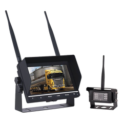 Sistema Profesional Inalámbrico de Cámara de Reversa Infrarroja y Monitor de 7" para Vehículos de Trabajo y Montacargas