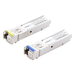 Transceptores Ópticos Bidireccionales SFP (Mini-Gbic) / Monomodo 1310 & 1550 nm / 1.25 Gbps / 1000BASE-BX / Conector LC/UPC Simplex / DDM / Hasta 3 km / 2 Piezas
